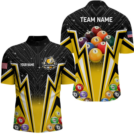Billiard Polo Shirts, Custom 9 Ball Billiard Jersey Polo Shirt 9 Ball Pool Team League Billiard Shirt, Billiards Team Shirts