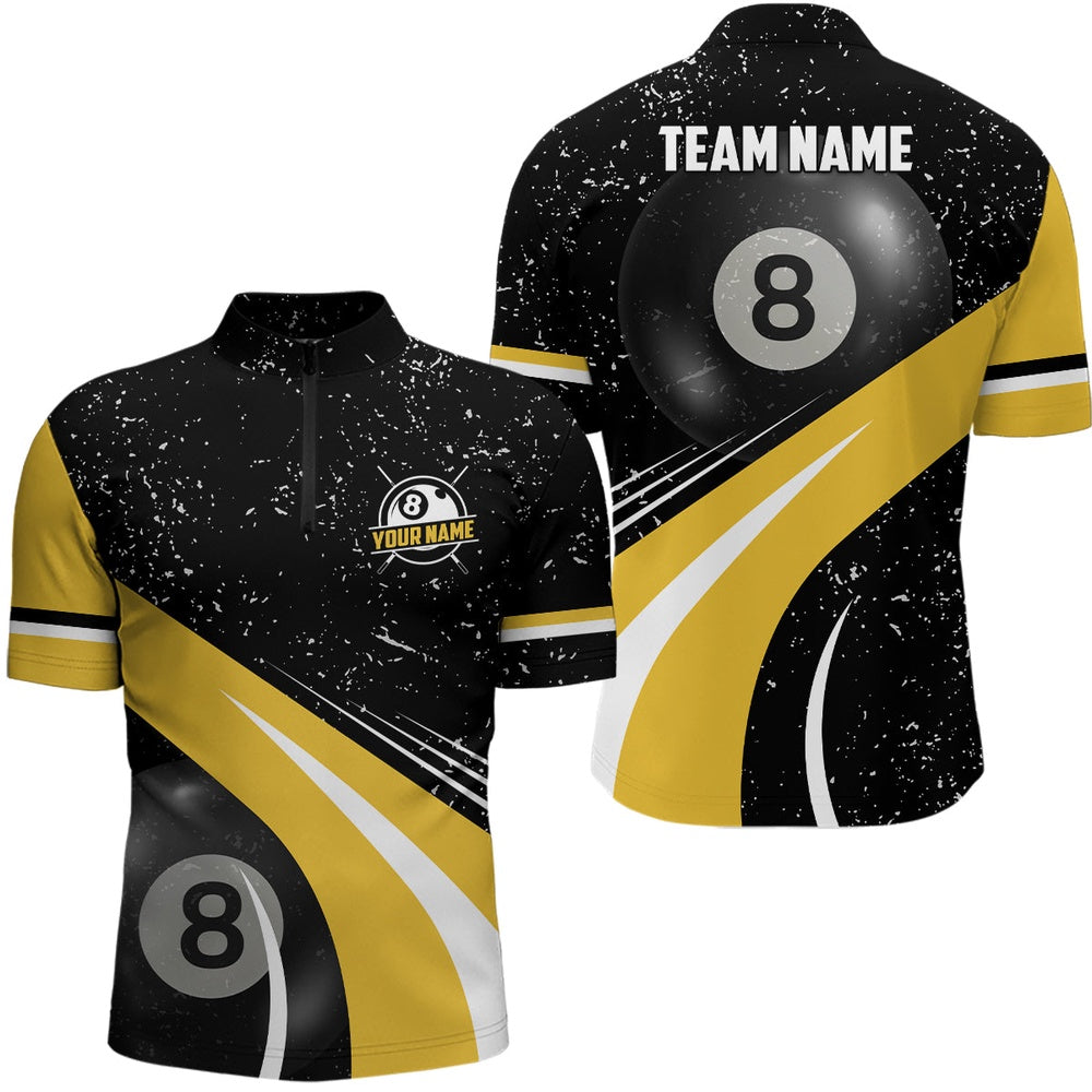 Billiard Polo Shirts, Custom Yellow And Black Billiard 'S Polo Shirts Personalized Billiard Team Jerseys For Player, Billiards Team Shirts