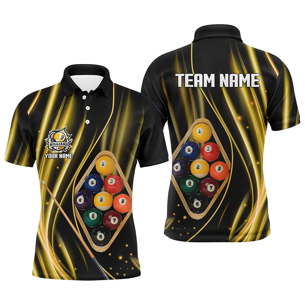 Billiard Polo Shirts, Custom Yellow Jerseys 9 Ball Billiard Polo & Polo Shirts, 9 Ball Pool Team Shirts, Billiards Team Shirts
