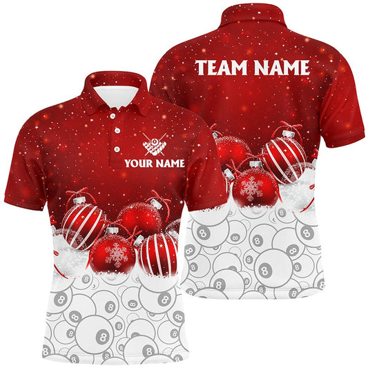 Billiard Polo Shirts, Cute Christmas Shirts Customized Billiard 8 Ball Pool Pattern Polo Shirts Best Christmas Gifts, Billiards Team Shirts