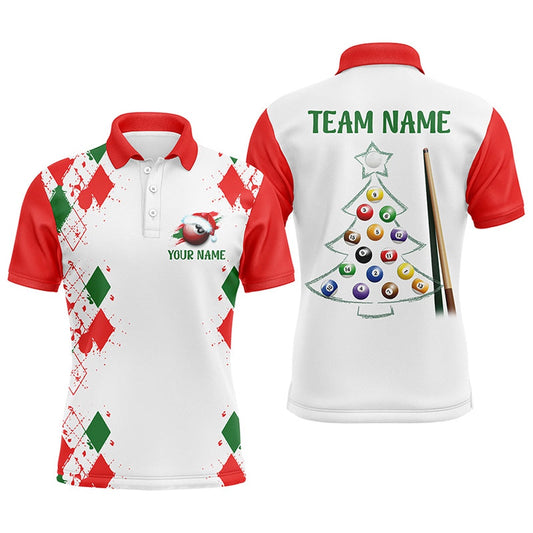 Billiard Polo Shirts, Funny Christmas Billiard Custom Name Polo Shirts Best Christmas Shirts For Billiard Player, Billiards Team Shirts