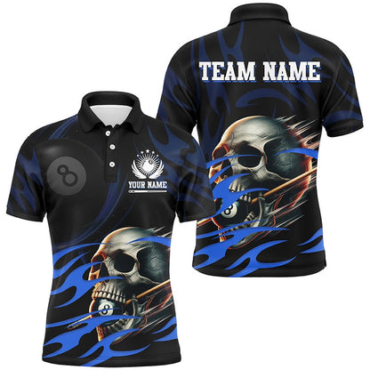 Billiard Polo Shirts, Funny Skull 8 Ball Pool Custom Billiard Polo & Polo Shirts, Billiard 8 Ball Jerseys, Billiards Team Shirts