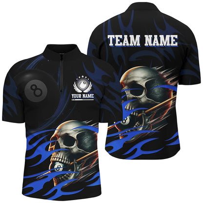 Billiard Polo Shirts, Funny Skull 8 Ball Pool Custom Billiard Polo & Polo Shirts, Billiard 8 Ball Jerseys, Billiards Team Shirts