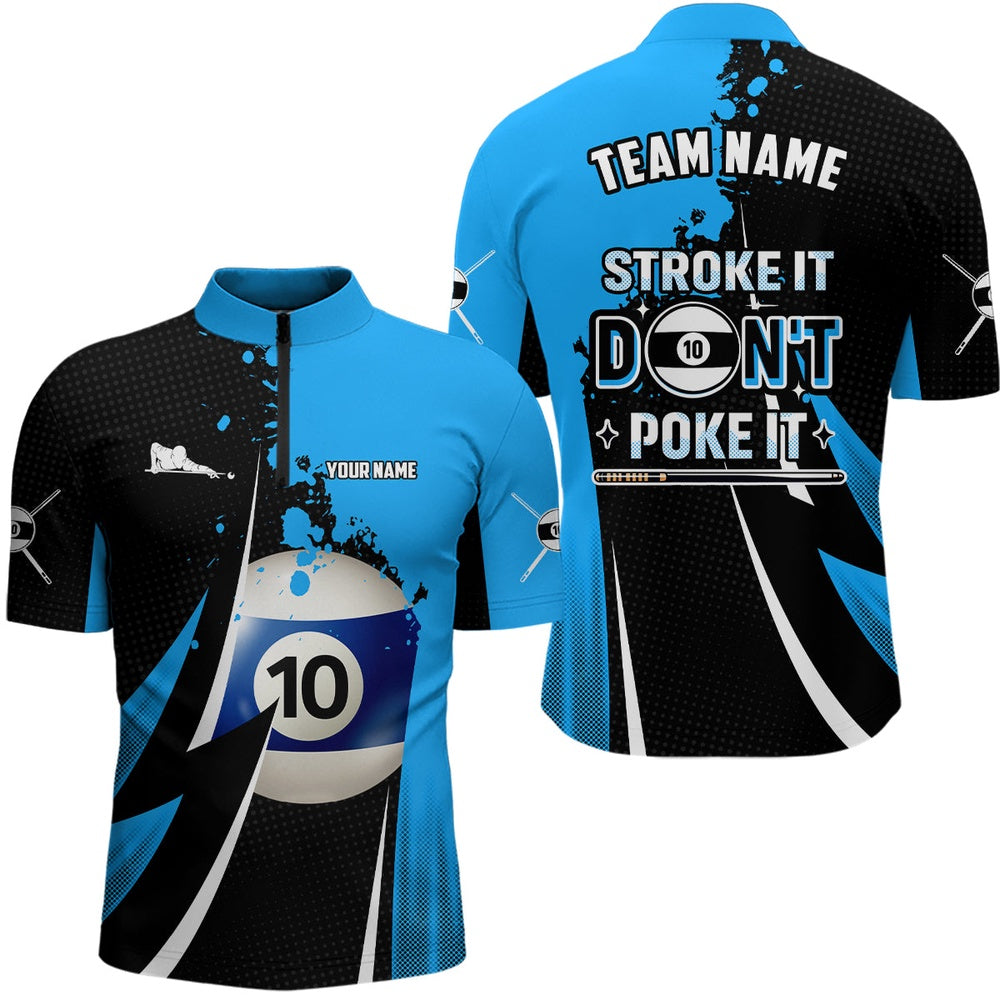Billiard Polo Shirts, Funny Stroke It Don'T Poke It Polo Shirts Custom 10 Ball Pool Billiard Jerseys, Billiards Team Shirts
