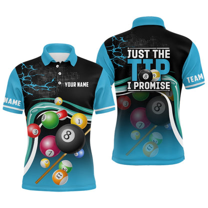 Billiard Polo Shirts, Just The Tip I Promise Personalized Billiard Balls Polo Shirts, Billiard Jerseys For Team, Billiards Team Shirts