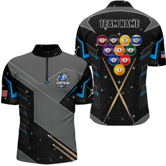 Billiard Polo Shirts, Personalized 10 Ball Pool Billiard Polo Shirts, 9 Ball Billiard Attire Jerseys, Billiards Team Shirts