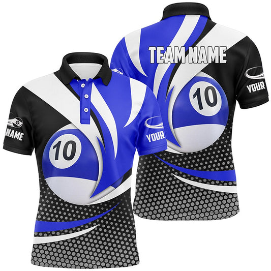 Billiard Polo Shirts, Personalized 10 Ball Pool Billiard Polo Shirts, Custom 10 Ball Team League Billiard Shirts, Billiards Team Shirts