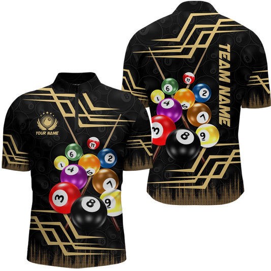 Billiard Polo Shirts, Personalized 3D Billiard Balls Polo Shirts Custom Billiards Outfit, Billiards Team Shirts