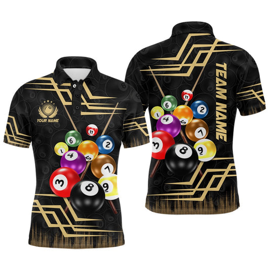 Billiard Polo Shirts, Personalized 3D Billiard Balls Polo Shirts Custom Billiards Outfit Idea For Team, Billiards Team Shirts