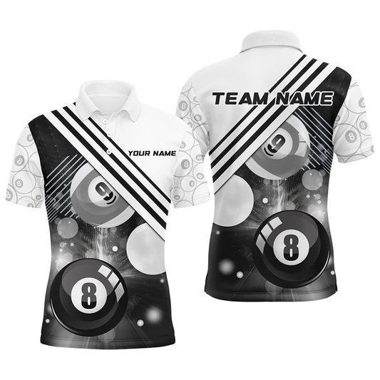Billiard Polo Shirts, Personalized 8 Ball 9 Ball Pattern Billiards Shirts Billiard Jerseys Billiards Team Shirts, Billiards Team Shirts