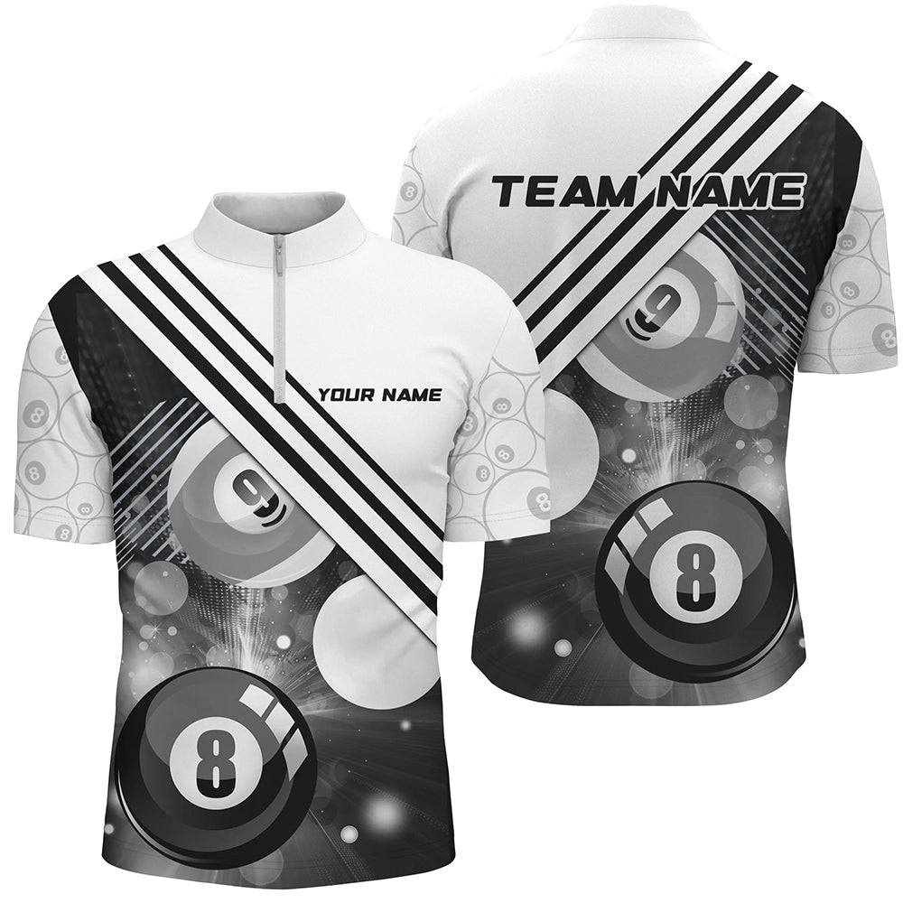 Billiard Polo Shirts, Personalized 8 Ball 9 Ball Pattern Billiards Shirts Billiard Jerseys Billiards Team Shirts, Billiards Team Shirts