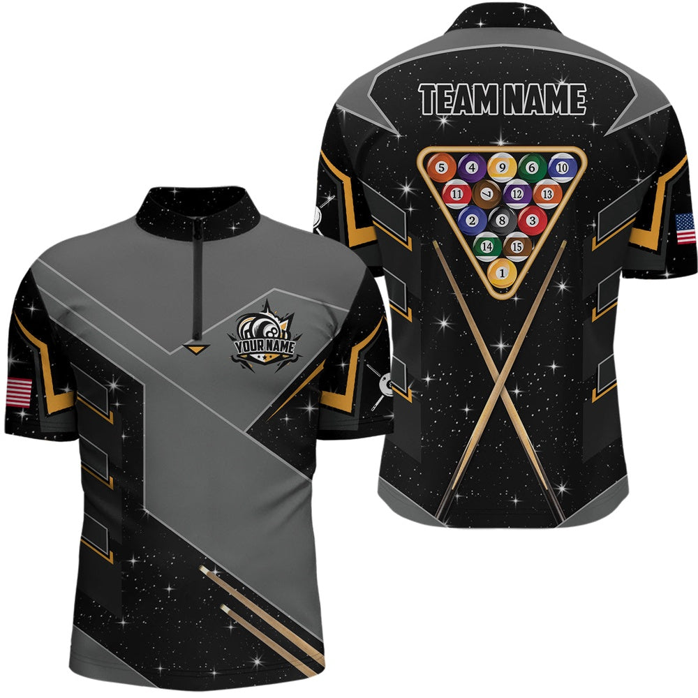 Billiard Polo Shirts, Personalized 8 Ball Pool Billiard Polo Shirts Custom 8 Ball Billiards Attire Jerseys, Billiards Team Shirts