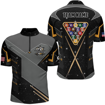 Billiard Polo Shirts, Personalized 8 Ball Pool Billiard Polo Shirts Custom 8 Ball Billiards Attire Jerseys, Billiards Team Shirts