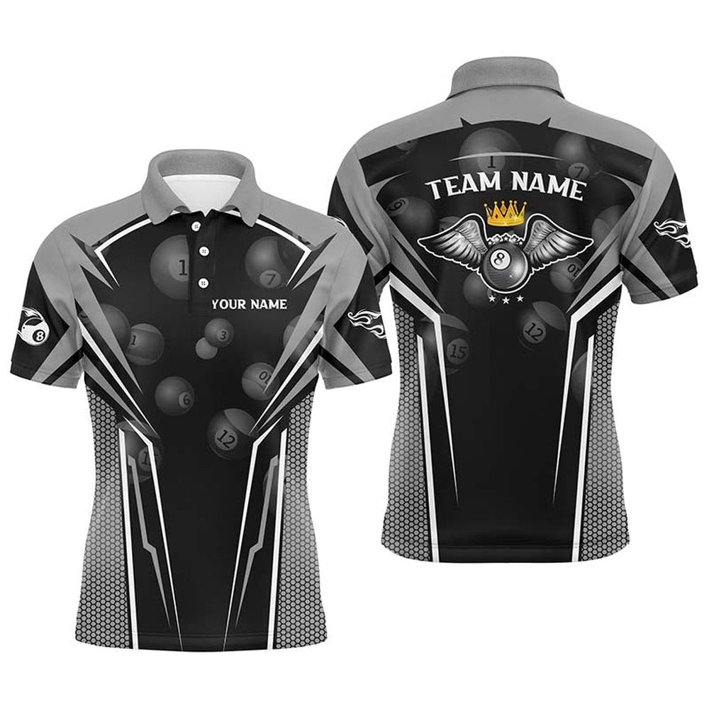Billiard Polo Shirts, Personalized 8 Ball Pool 'S Billiard Polo Shirts Best Custom Name Pool Team Jersey For Player, Billiards Team Shirts
