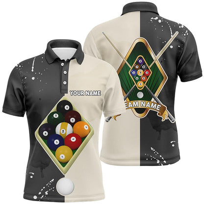 Billiard Polo Shirts, Personalized 9 Ball Pool Billiard Balls Polo Shirts, Custom 9 Ball Billiards Jerseys, Billiards Team Shirts