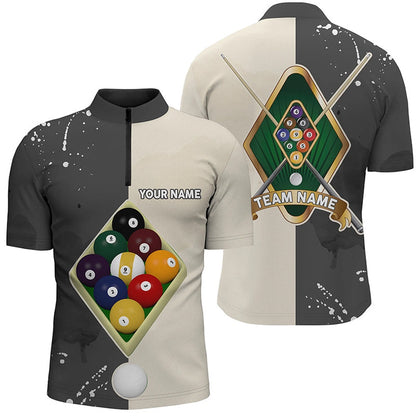 Billiard Polo Shirts, Personalized 9 Ball Pool Billiard Balls Polo Shirts, Custom 9 Ball Billiards Jerseys, Billiards Team Shirts