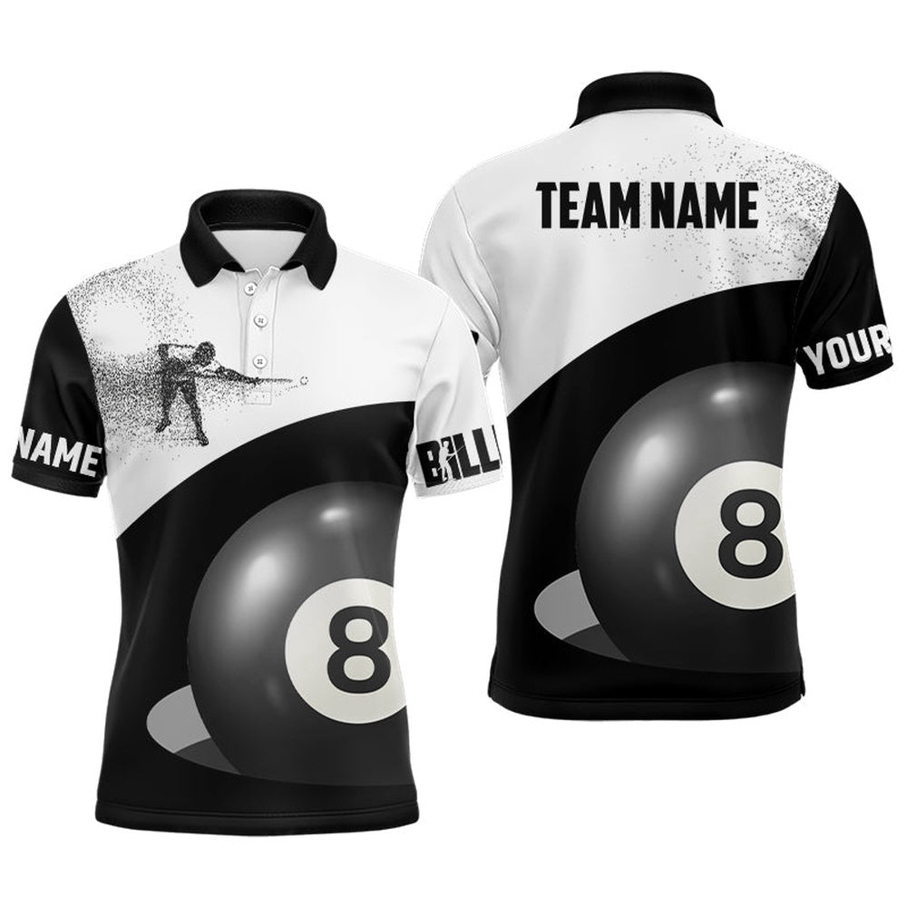 Billiard Polo Shirts, Personalized Billiard 3D Funny Billiard Player Polo Shirts, Billiards Team Shirts