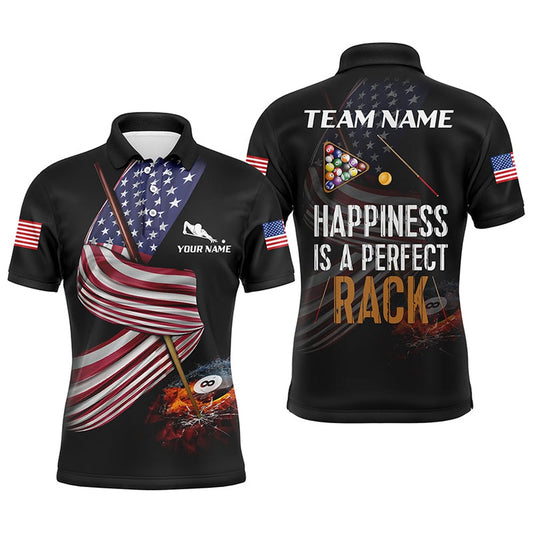 Billiard Polo Shirts, Personalized Billiard American Flag 3D Polo Shirts, Best Patriotic Gifts For Pool Player, Billiards Team Shirts