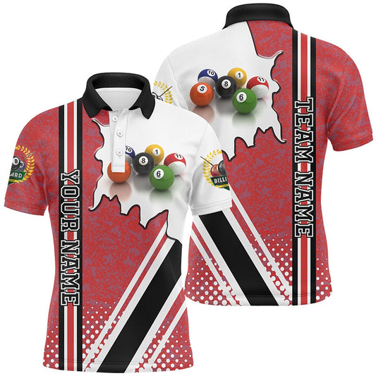 Billiard Polo Shirts, Personalized Billiard Balls Red Version Polo Shirts, Best Custom Billiards Gifts Idea, Billiards Team Shirts