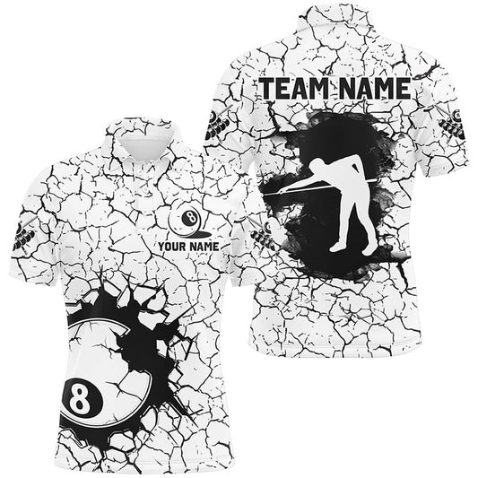 Billiard Polo Shirts, Personalized Billiard Crack 8 Ball Pool Polo & Polo Shirts, Unique Billiard Jerseys, Billiards Team Shirts