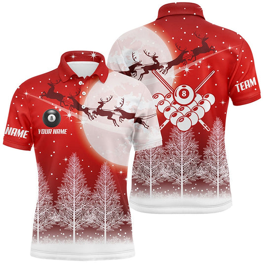 Billiard Polo Shirts, Personalized Billiard Funny Christmas Shirts Custom Best Christmas Gifts For Billiard Lover, Billiards Team Shirts