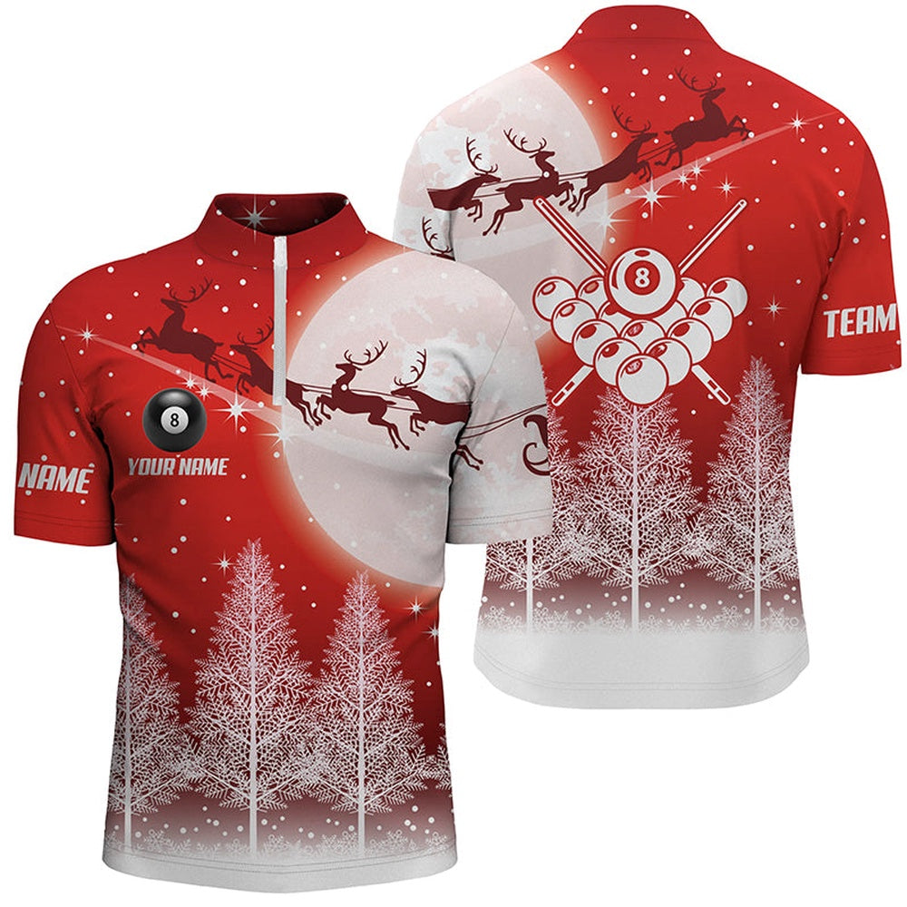 Billiard Polo Shirts, Personalized Billiard Funny Christmas Shirts Custom Best Christmas Gifts For Billiard Lover, Billiards Team Shirts