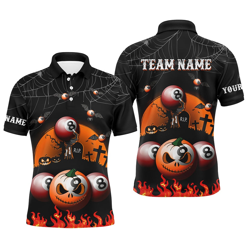 Billiard Polo Shirts, Personalized Billiard Halloween 3D Printed Polo Shirts Best Custom Halloween Gifts, Billiards Team Shirts