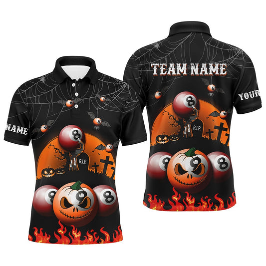 Billiard Polo Shirts, Personalized Billiard Halloween 3D Printed Polo Shirts Best Custom Halloween Gifts, Billiards Team Shirts