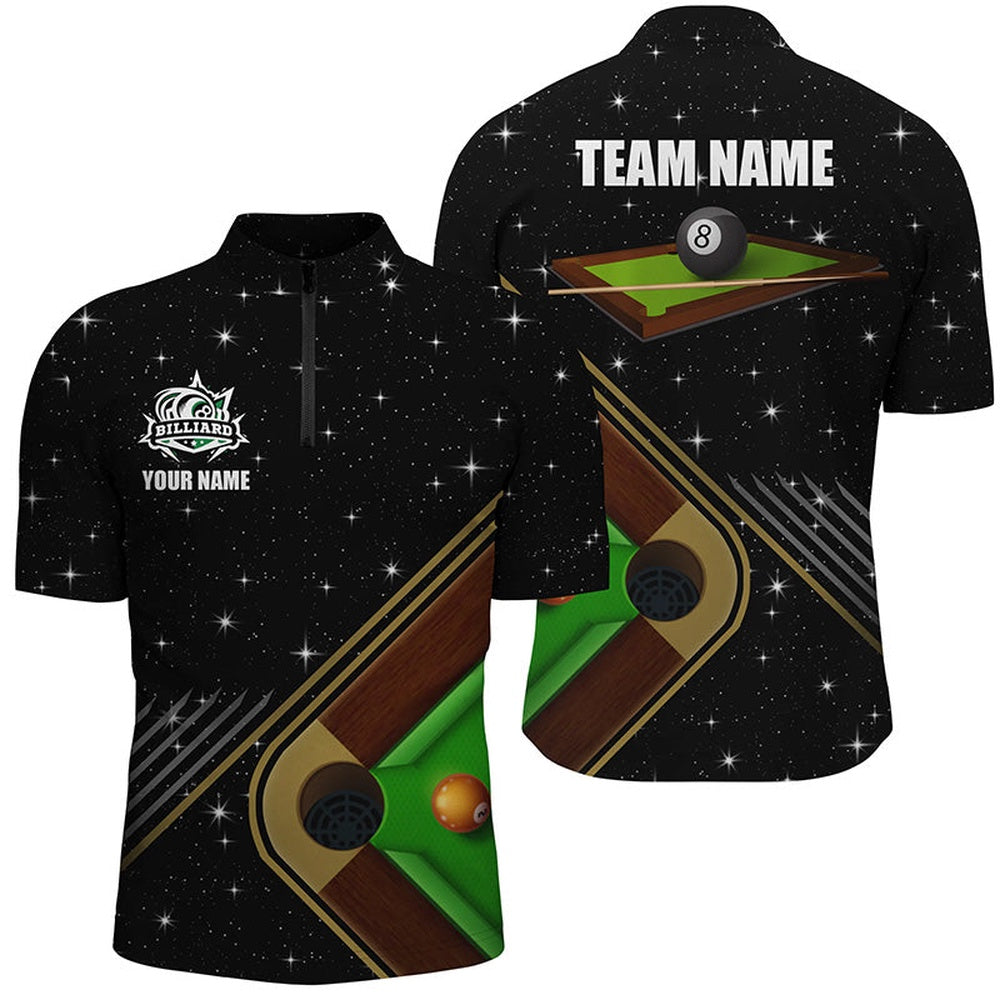 Billiard Polo Shirts, Personalized Billiard Pool Table Custom 3D Polo Shirts, 8 Ball Funny Pool League Shirts, Billiards Team Shirts
