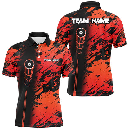 Billiard Polo Shirts, Personalized Billiard Tournat Jerseys Shirts, Best 8 Ball Billiard Shirts For Team Red, Billiards Team Shirts
