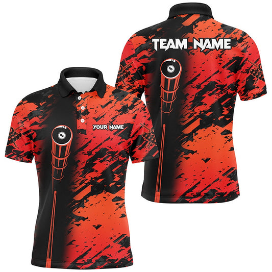 Billiard Polo Shirts, Personalized Billiard Tournat Jerseys Shirts, Best 8 Ball Billiard Shirts For Team Red, Billiards Team Shirts