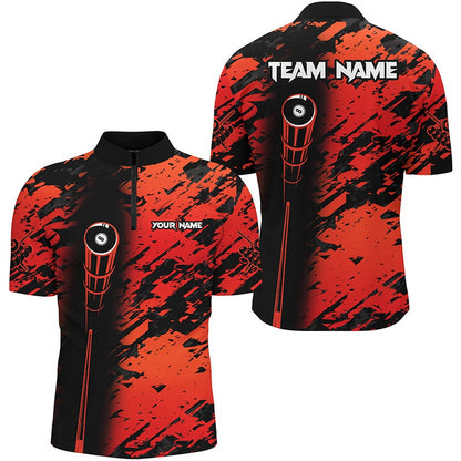 Billiard Polo Shirts, Personalized Billiard Tournat Jerseys Shirts, Best 8 Ball Billiard Shirts For Team Red, Billiards Team Shirts