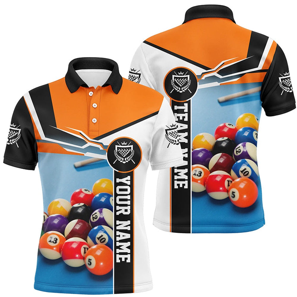 Billiard Polo Shirts, Personalized Billiards Game 3D Printed Polo Shirts, Best Custom Billiard Polo Shirts, Billiards Team Shirts
