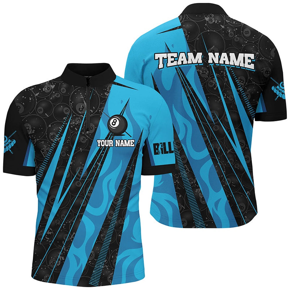 Billiard Polo Shirts, Personalized Blue Billiard Tournat Sport Shirts, Best Billiard Team Jerseys Uniform, Billiards Team Shirts