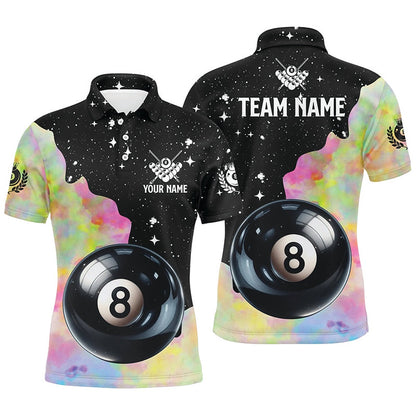 Billiard Polo Shirts, Personalized Colorful 8 Ball Pool Magic Billiard Polo Shirts, Team League Billiard Shirts, Billiards Team Shirts