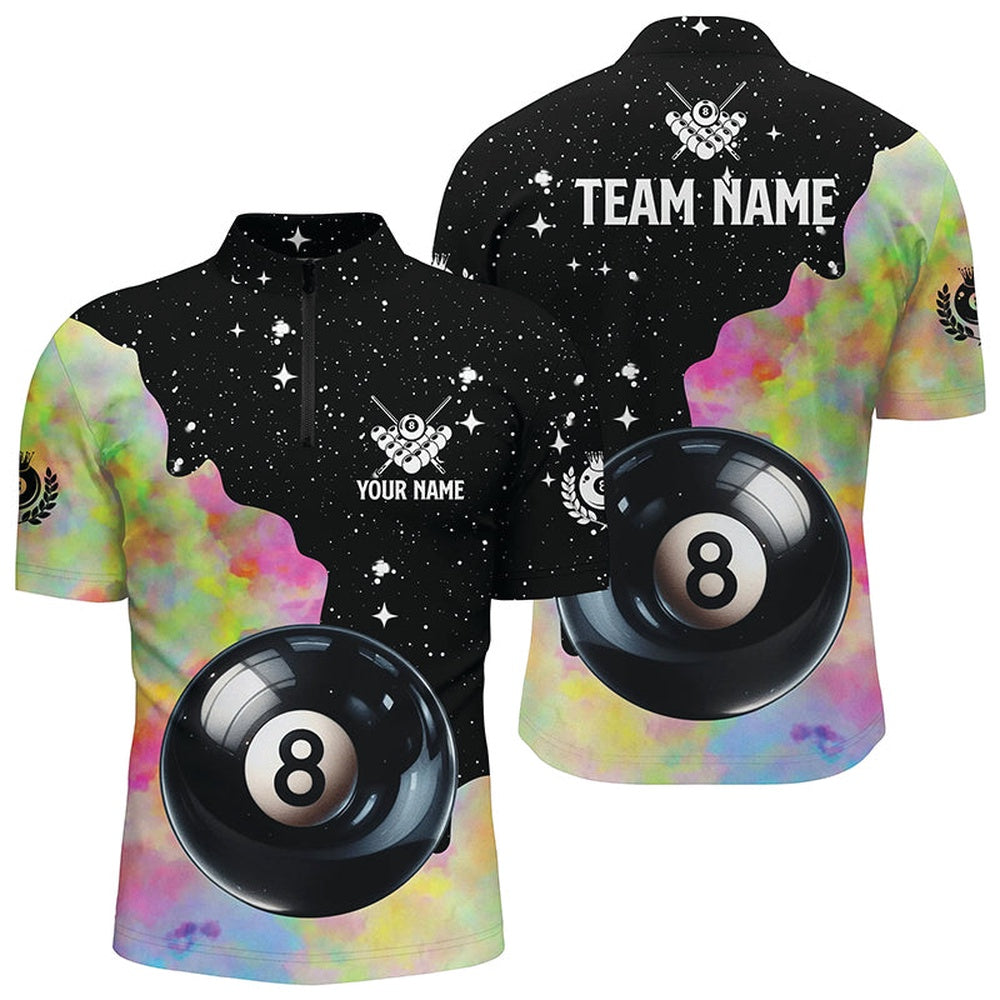 Billiard Polo Shirts, Personalized Colorful 8 Ball Pool Magic Billiard Polo Shirts, Team League Billiard Shirts, Billiards Team Shirts