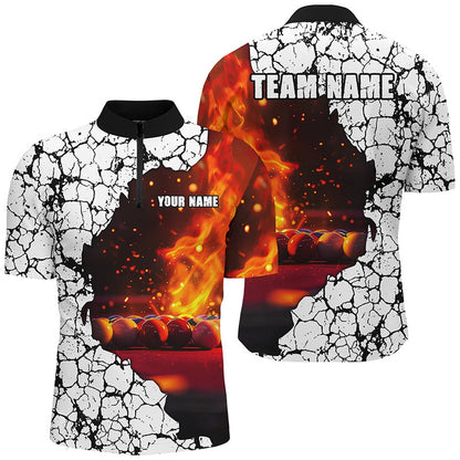 Billiard Polo Shirts, Personalized Crack Billiard Balls Fire 3D Polo & Polo Shirts, Billiard Apparel Clothing, Billiards Team Shirts