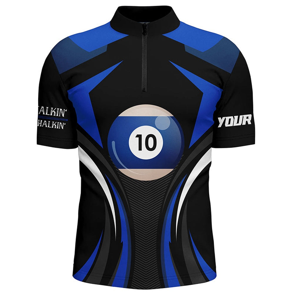 Billiard Polo Shirts, Personalized Customized Less Talkin More Chalkin Billiard 10 Ball 3D Polo Shirts, Billiards Team Shirts