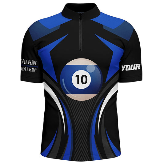 Billiard Polo Shirts, Personalized Customized Less Talkin More Chalkin Billiard 10 Ball 3D Polo Shirts, Billiards Team Shirts