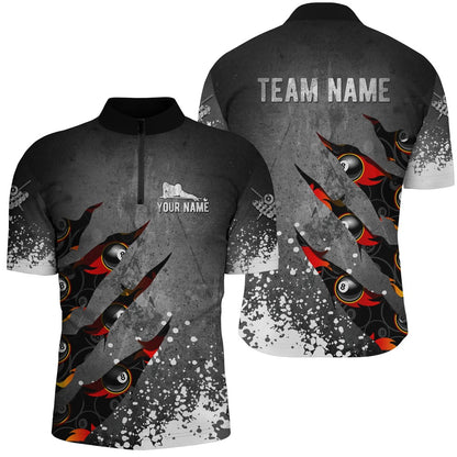 Billiard Polo Shirts, Personalized Customized Paint White 8 Ball Fire Billiard 3D Polo And Polo Shirts, Billiards Team Shirts