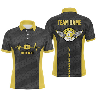 Billiard Polo Shirts, Personalized Funny 3D 9 Ball Pool Billiards Polo Shirts, Billiards Team Shirts