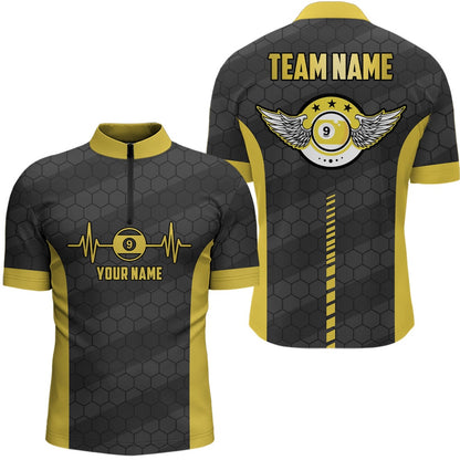 Billiard Polo Shirts, Personalized Funny 3D 9 Ball Pool Billiards Polo Shirts, Billiards Team Shirts