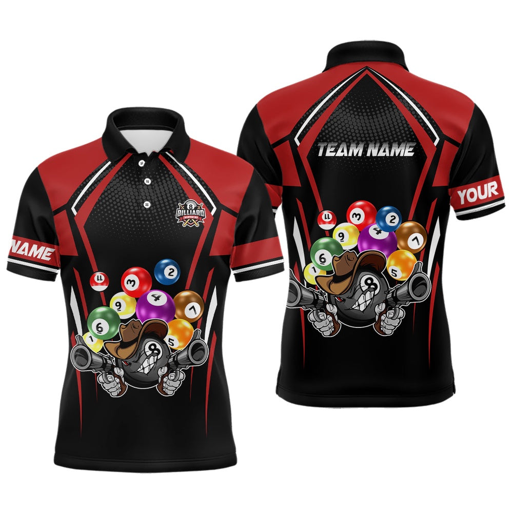 Billiard Polo Shirts, Personalized Funny Billiard Balls Polo Shirts Custom Team Name Billiard Jerseys, Billiards Team Shirts