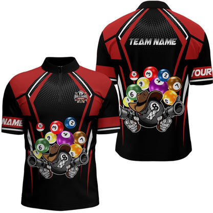 Billiard Polo Shirts, Personalized Funny Billiard Balls Polo Shirts Custom Team Name Billiard Jerseys, Billiards Team Shirts