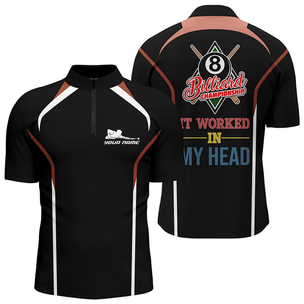 Billiard Polo Shirts, Personalized It Worked In My Head Billiard Polo Shirts, 8 Ball Pool Championship Shirts, Billiards Team Shirts