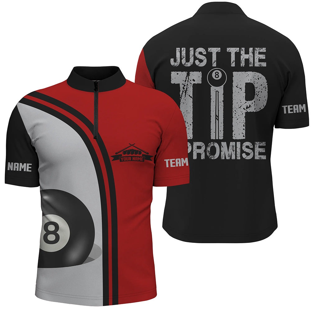 Billiard Polo Shirts, Personalized Just The Tip I Promise 8 Ball Pool Billiard Polo Shirts, Billiards Jerseys, Billiards Team Shirts