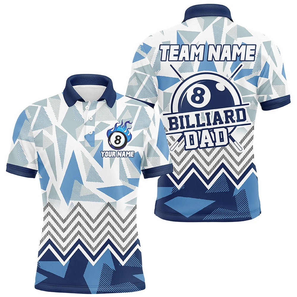 Billiard Polo Shirts, Personalized Multi-Color Billiard Dad Shirts Jerseys Custom Billiard Personal Father's Day Gifts, Billiards Team Shirts