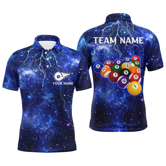 Billiard Polo Shirts, Personalized Nany Lightning Thunder 3D Billiard Polo Shirts Custom Billiard Jerseys Team, Billiards Team Shirts