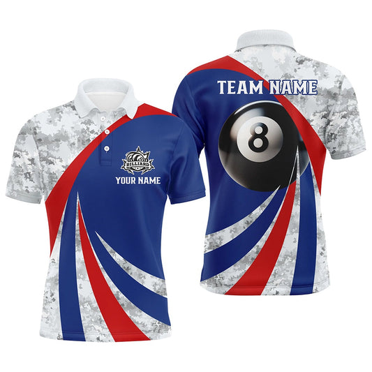 Billiard Polo Shirts, Personalized Red And Blue Jerseys 8 Ball Pool 'S Billiard Polo Shirts Custom Pool Jerseys Attire, Billiards Team Shirts