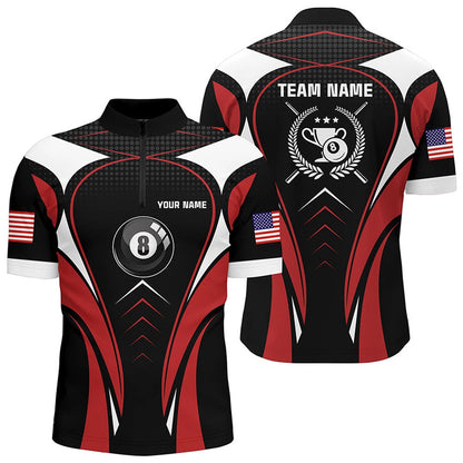 Billiard Polo Shirts, Personalized Red Billiard Jerseys Polo Shirts Custom Billiard Sports Style Shirts For Team, Billiards Team Shirts